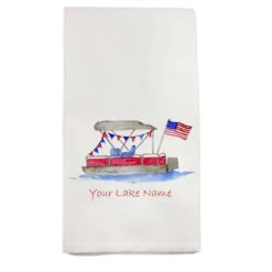 Beaver Lake Pontoon Boat Dishtowel -Home Goods Store 142a95b40064cace33663f8aef3bffd47384de6e2c3530753936e0f0b2929ee3