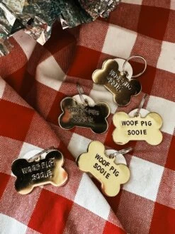 Woof Pig Sooie Stamped Dog Tag