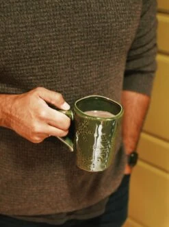 Green Debossed Mug