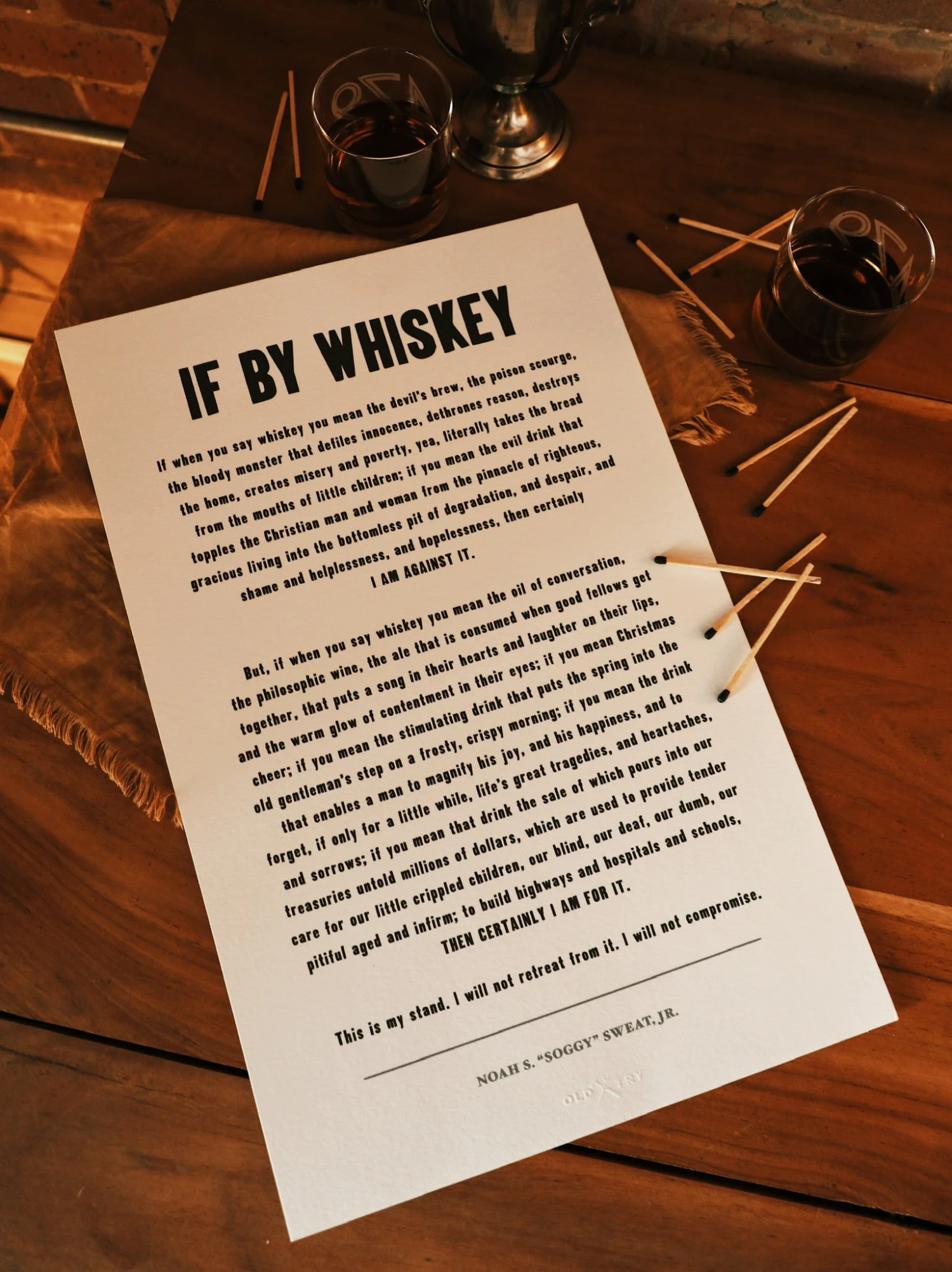 Old Try: If By Whiskey Print - 13x20 1 Old Try: If By Whiskey Print - 13x20
