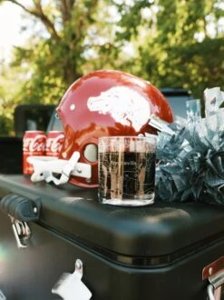 Fayetteville, AR Map Rocks Glass