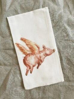 Flying Pig Dish Towel