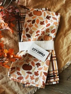 Fall Pumpkin Kitchen Towel Set