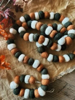 Halloween Wool Felt Ball Garland