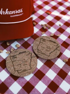 Arkansas Cork Coasters - Set Of 2