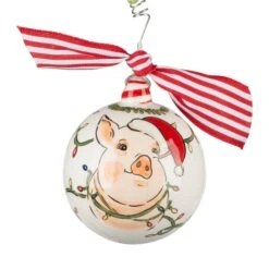 Merry And Bright Pig Ornament