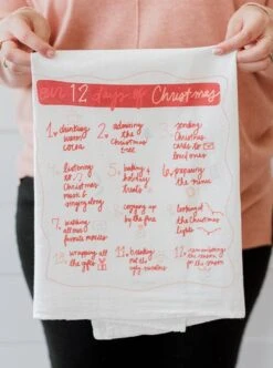 Doe A Deer: 12 Days Of Christmas Tea Towel -Home Goods Store 9850e661ebd1b4a41247231975c7ef40cb30611054b0b21ca92562780abd4be6
