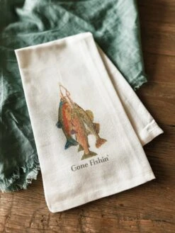 Gone Fishin' Tea Towel