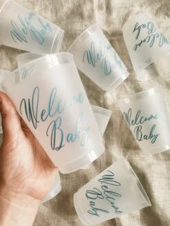 Welcome Baby Reusable Cups - Blue