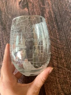 Fayetteville AR Map Stemless Wine Glass -Home Goods Store BB1E5921 DAFC 44CE BC54 C2BFE1A56340