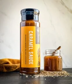 Caramel Sauce W/ Bourbon Smoked Sea Salt & Bourbon -Home Goods Store Bourbon Barrel Foods Caramel with Sea Salt 6 scaled 1