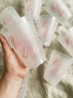 Welcome Baby Reusable Cups - PInk