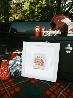 Match South: University Of Arkansas Framed Print - White