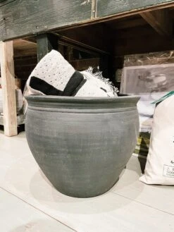 Large Terracotta Pot With Black Matte Finish - PICKUP ONLY