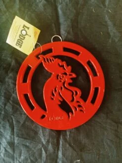 Lodge Enameled Rooster Trivet - 8 Inch