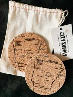 Arkansas Cork Coasters - Set Of 2 -Home Goods Store IMG 2218