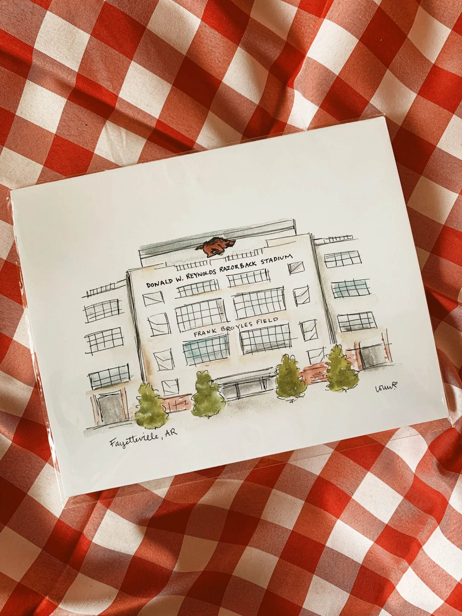 University Of Arkansas Stadium Print (End Zone) 2 University Of Arkansas Stadium Print (End Zone) - Image 2