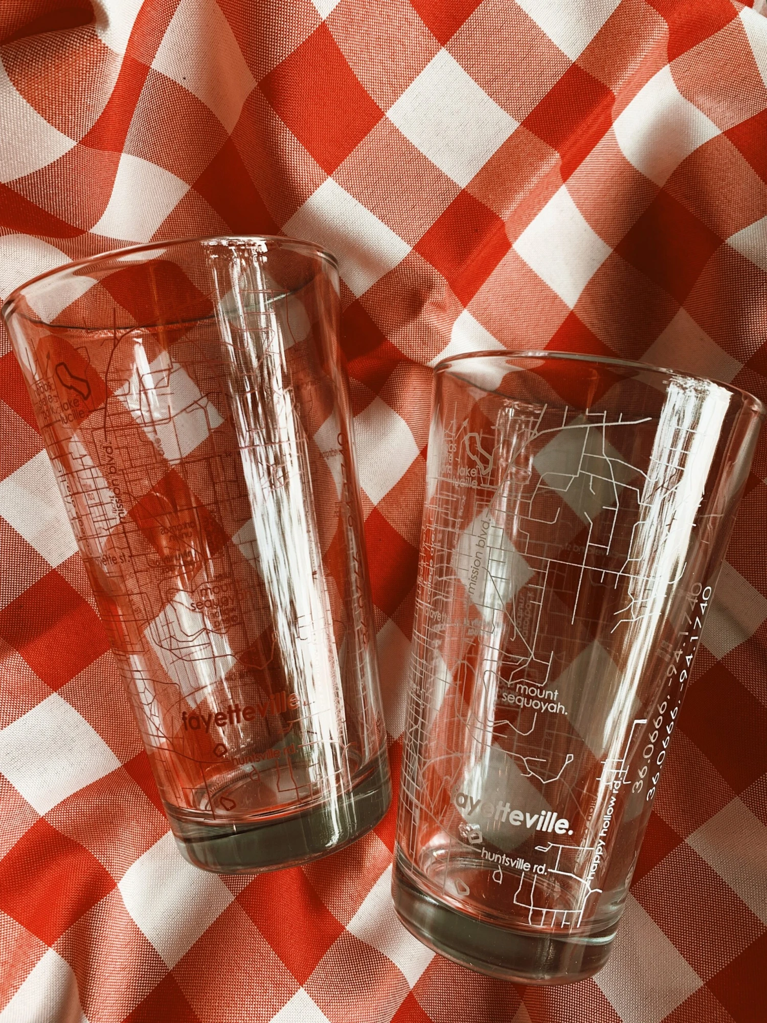 University Of Arkansas Campus Map Pint Pair 2 University Of Arkansas Campus Map Pint Pair - Image 2