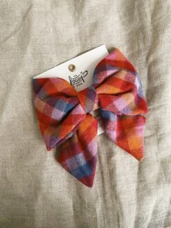 Sunset Flannel Lady Dog Bow - Large