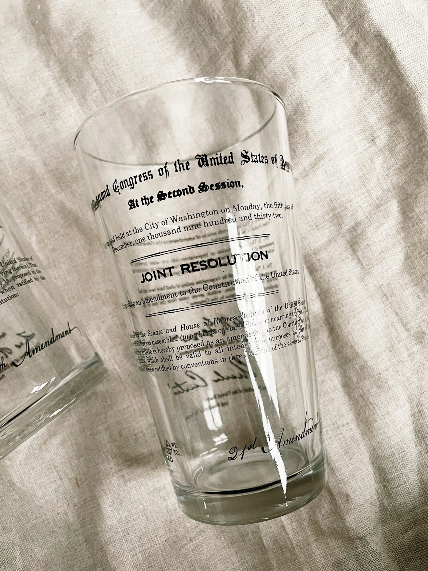 18th And 21st Prohibition Amendment Pint Glasses 2 18th And 21st Prohibition Amendment Pint Glasses - Image 2