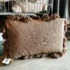 Woven Slub Lumbar Pillow - Brown