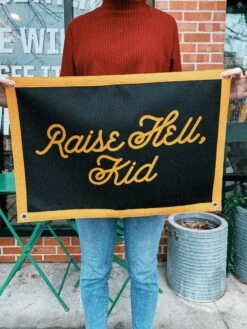 Oxford Pennant: Raise Hell Kid Camp Flag -Home Goods Store IMG 9379