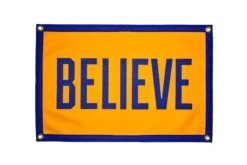 Oxford Pennant: Believe Camp Flag -Home Goods Store believe ted lasso product shot