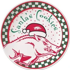 Arkansas Razorbacks Santa Cookie Plate -Home Goods Store d54d9cfdcb54d3ded0a1aca2d276e6eb70958cc67b59855336d218f719f0d998