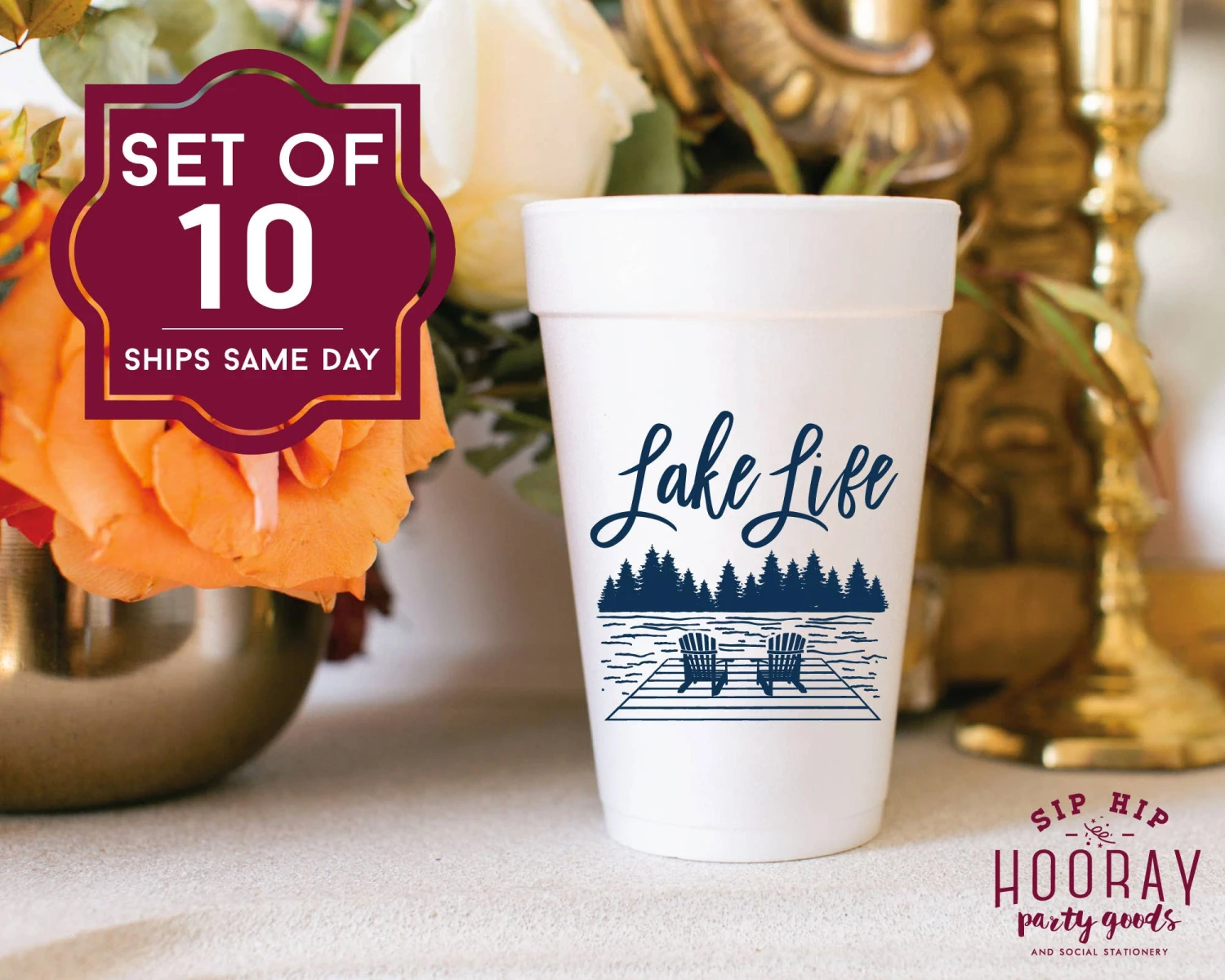 Lake Life Chairs Foam Cups 6 Lake Life Chairs Foam Cups - Image 6