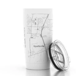 Fayetteville, AR Map Insulated Tumbler -Home Goods Store ecc2689ad970f280b9c5e8f5a04d6747633615175a8954f62fe887e144ea22f5