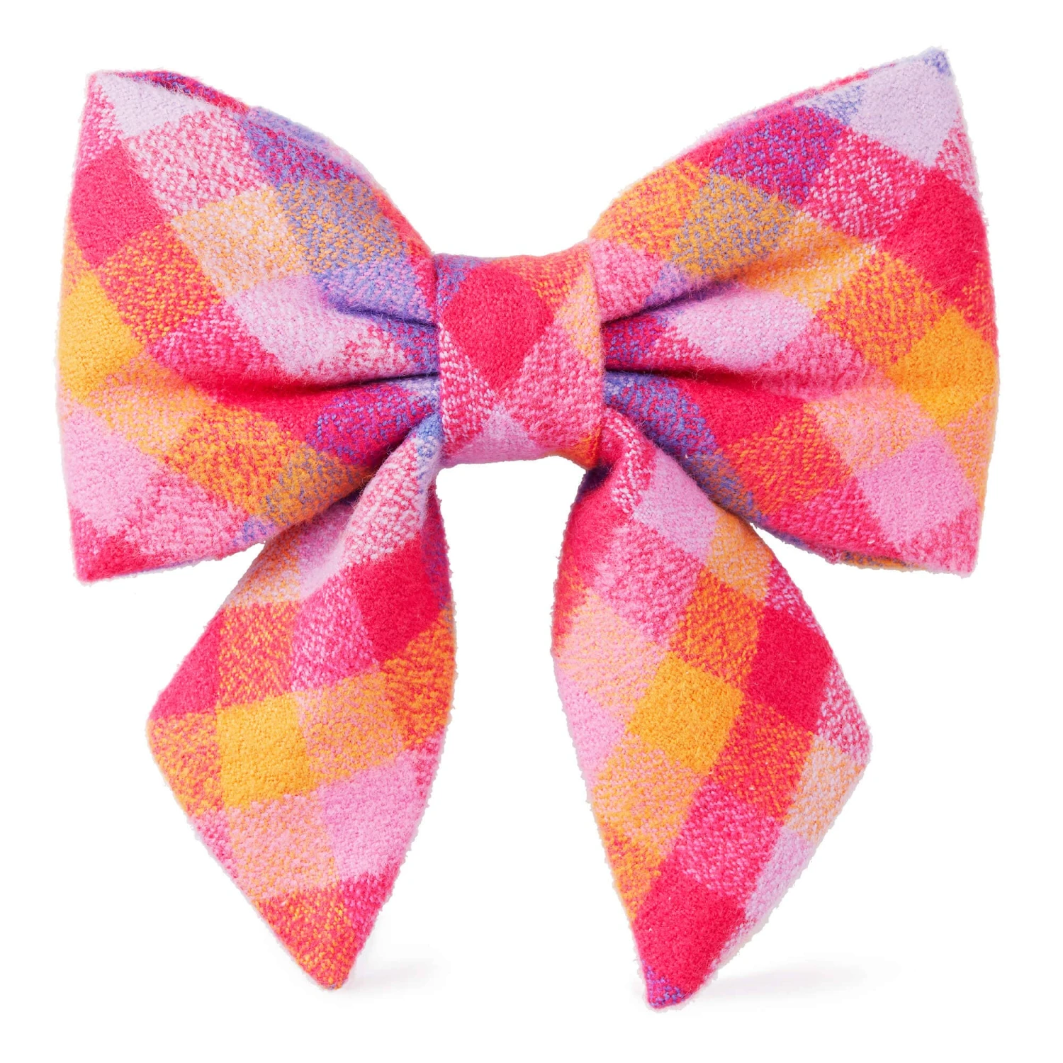 Sunset Flannel Lady Dog Bow - Small 2 Sunset Flannel Lady Dog Bow - Small - Image 2