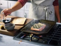 Finex: Cast Iron Lean Grill Pan - 15 In 9 Finex: Cast Iron Lean Grill Pan - 15 In -Home Goods Store gallery grill pan 15 salmon