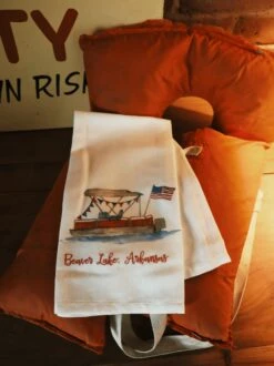 Beaver Lake Pontoon Boat Dishtowel