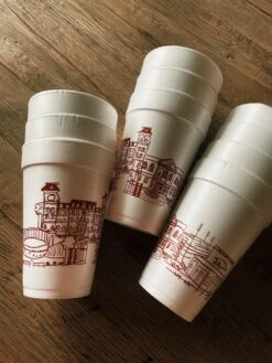 University Of Arkansas Skyline Foam Cups -Home Goods Store image 103bab94 20d3 4b5c a1b9 a5d3a72a879b