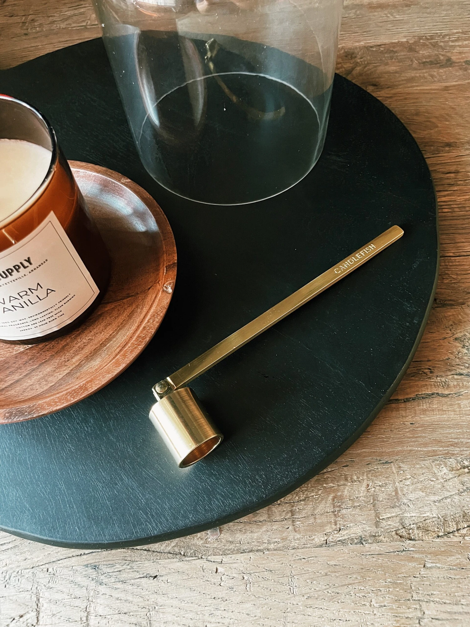 Engraved Brushed Gold Snuffer 1 Engraved Brushed Gold Snuffer