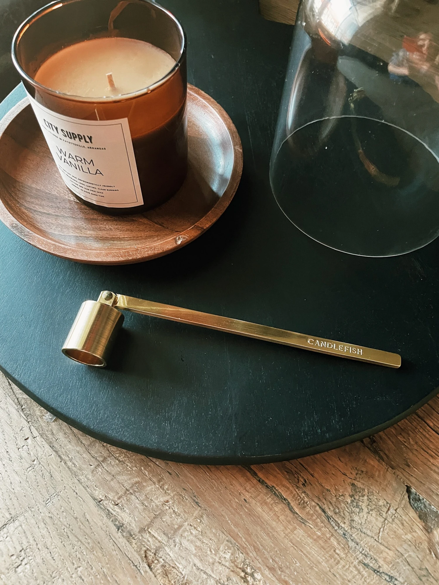 Engraved Brushed Gold Snuffer 2 Engraved Brushed Gold Snuffer - Image 2