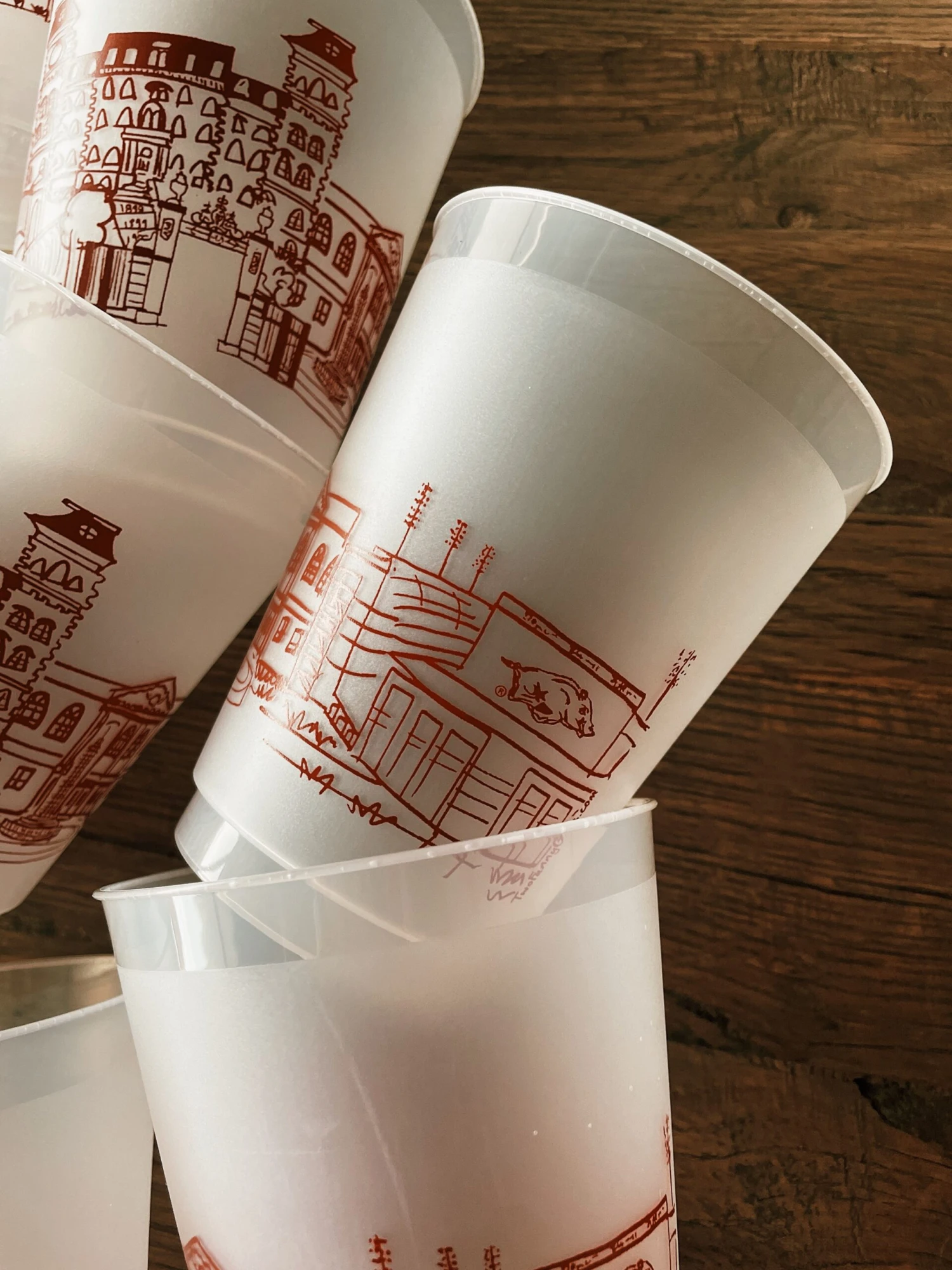 University Of Arkansas Campus Skyline Reusable Cups 12 University Of Arkansas Campus Skyline Reusable Cups - Image 12