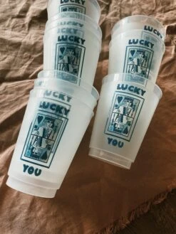 Lucky You Reusable Cups 6 Lucky You Reusable Cups -Home Goods Store image 6862787c b37b 4676 a926 5524885b41a8