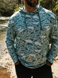 Burlebo: Performance Hoodie - Seaside Camo -Home Goods Store image 7a8d4957 a831 46ef b6aa a70524acdb7e