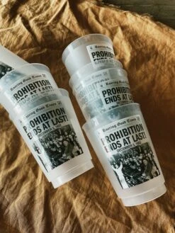 Prohibition Newspaper Reusable Cups -Home Goods Store image 8a743a22 b7cc 41cb b03e eea57896865f