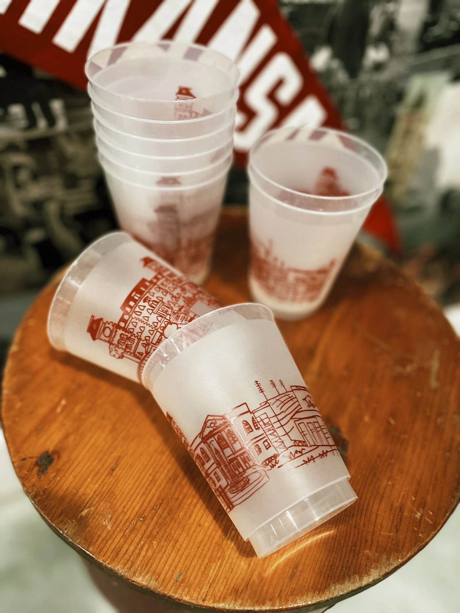 University Of Arkansas Campus Skyline Reusable Cups 2 University Of Arkansas Campus Skyline Reusable Cups - Image 2