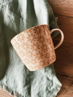 Flower Stoneware Mug -Home Goods Store image d10d018e 7311 40b8 821c 3e7d305c4bcb