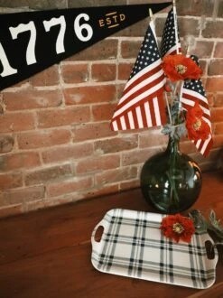 Navy Plaid Reusable Bamboo Serving Tray -Home Goods Store image d243072b 97a1 4b14 b441 061500ddf6ed