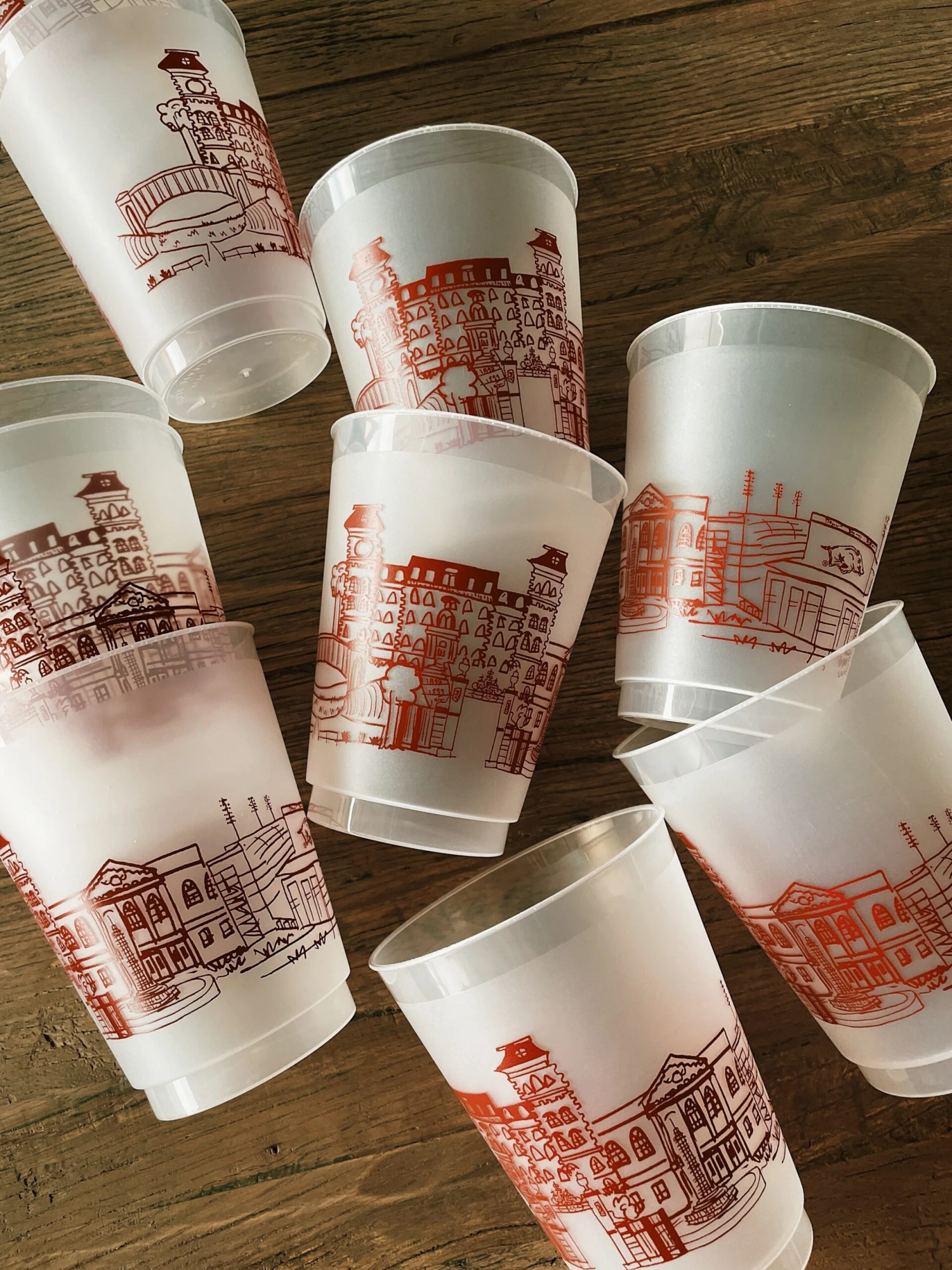 University Of Arkansas Campus Skyline Reusable Cups 9 University Of Arkansas Campus Skyline Reusable Cups - Image 9