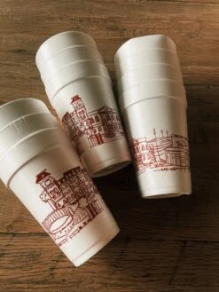 University Of Arkansas Skyline Foam Cups -Home Goods Store image e58b2d1f 146b 4409 8c73 eda569f433ef
